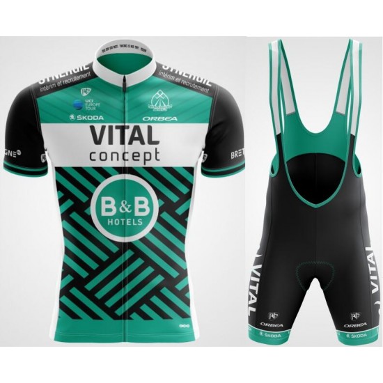 Vital Concept Cycling 2019 Fahrradbekleidung Radtrikot Satz Kurzarm+Kurz Trägerhose N89P9