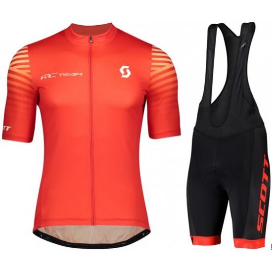 2020 SCOTT RC TEAM 10 Fahrradbekleidung Radtrikot kurzarm+Trägerhose kurz Rot