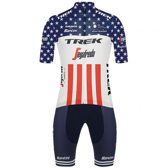 2020 TREK-SEGAFREDO Amerikanischer Meister Fahrradbekleidung Radtrikot Kurzarm+kurze Radhose