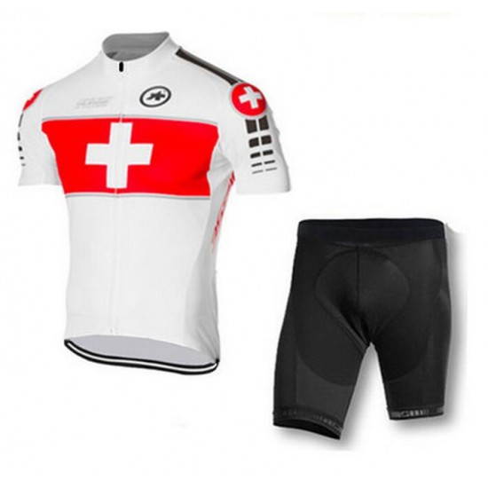 2016 ASSOS Fahrradbekleidung Radtrikot Kurzarm+Kurz Radhose Rot weiß U95SO