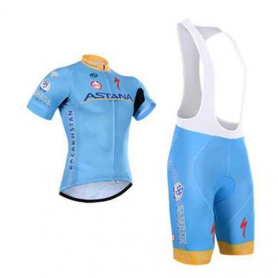 2015 Astana Fahrradbekleidung Radteamtrikot Kurzarm+Kurz Radhose Kaufen RJKQ9