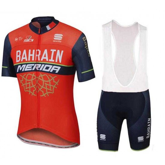2017 Bahrain Merida Fahrradbekleidung Radteamtrikot Kurzarm+Kurz Radhose Kaufen CB3WA