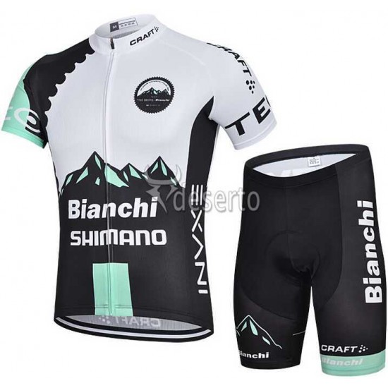 2015 Bianchi Shimano Fahrradbekleidung Radtrikot Satz Kurzarm+Kurz Radhose A2J72