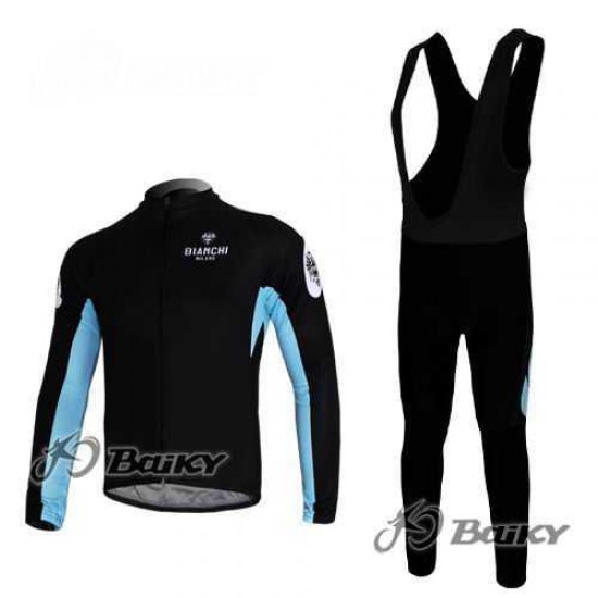 Bianchi Pro Team Set wielershirts lange+Lange Trägerhosen Online Schwarz blau 20HWM