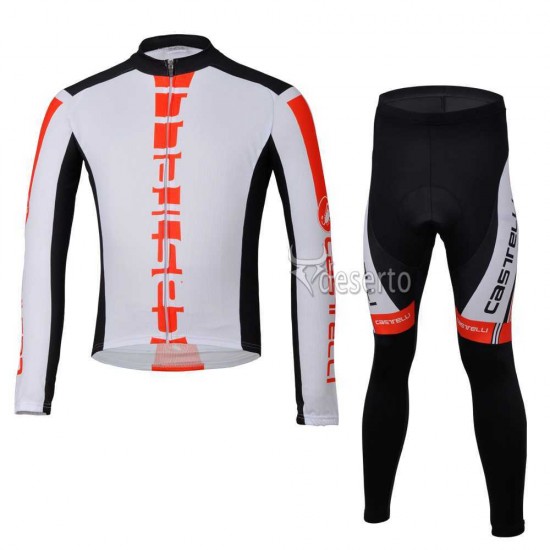 Castelli Fahrradbekleidung Radtrikot Satz Langarm und Lange Radhose ORZYM