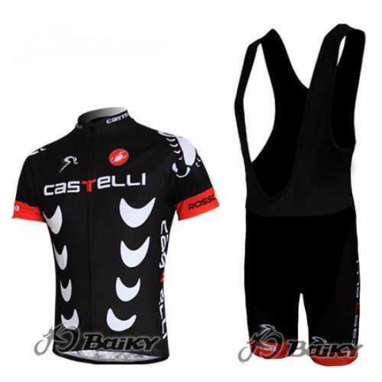 Castelli Pro Team Fahrradbekleidung Radteamtrikot Kurzarm+Kurz Radhose Kaufen Schwarz 84T5F