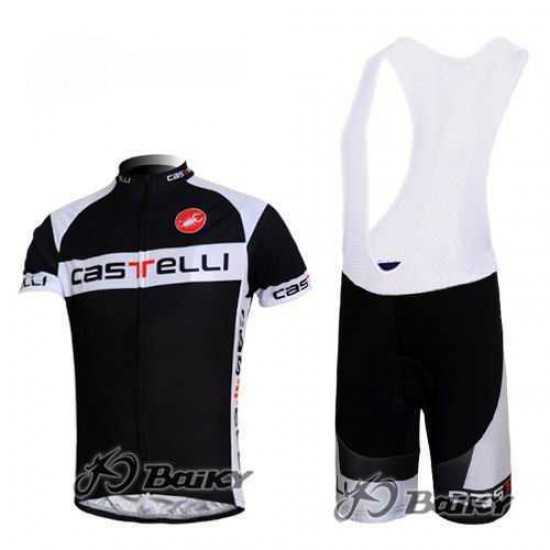 Castelli Pro Team Fahrradbekleidung Radteamtrikot Kurzarm+Kurz Radhose Kaufen Schwarz weiß L9W7S