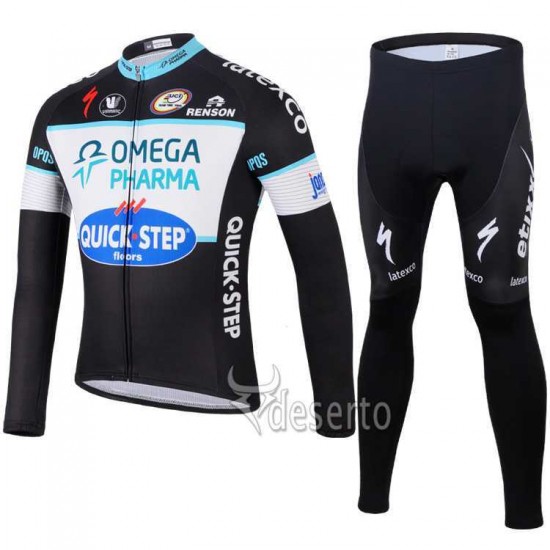 2014 Omega Pharma Quick Step Fahrradbekleidung Radtrikot Satz Langarm und Lange Radhose KZ4NG