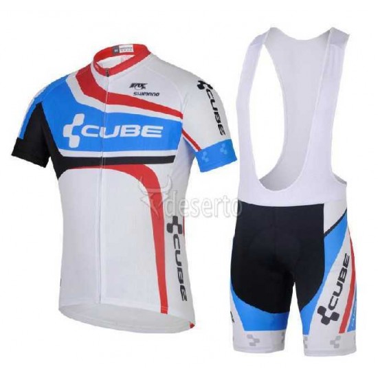 Cube 2014 Fahrradbekleidung Radteamtrikot Kurzarm+Kurz Radhose Kaufen weiß TKWQV