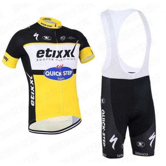 2016 Etixx-Quick Step Fahrradbekleidung Radteamtrikot Kurzarm+Kurz Radhose Kaufen gelb Schwarz HL2HQ