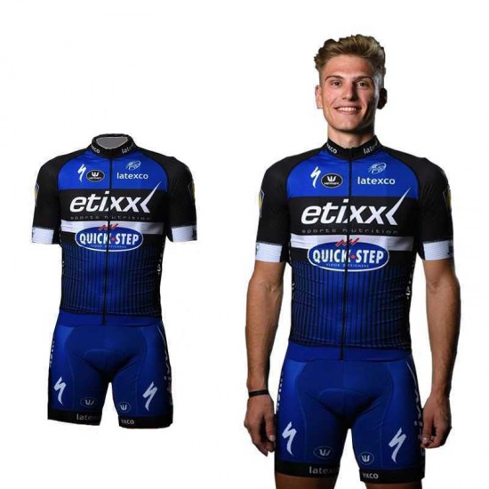 2016 Etixx-Quick Step blau Fahrradbekleidung Radteamtrikot Kurzarm+Kurz Radhose Kaufen W05VC