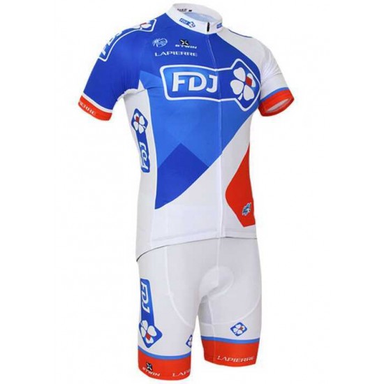 2015 FDJ Fahrradbekleidung Radteamtrikot Kurzarm+Kurz Radhose 0SH5S