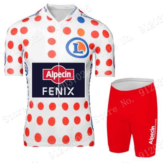 Polka Dot Alpecin Fenix Tour De France 2021 Team Fahrradbekleidung Radtrikot Satz Kurzarm+Kurz Fahrradhose EvRyL2