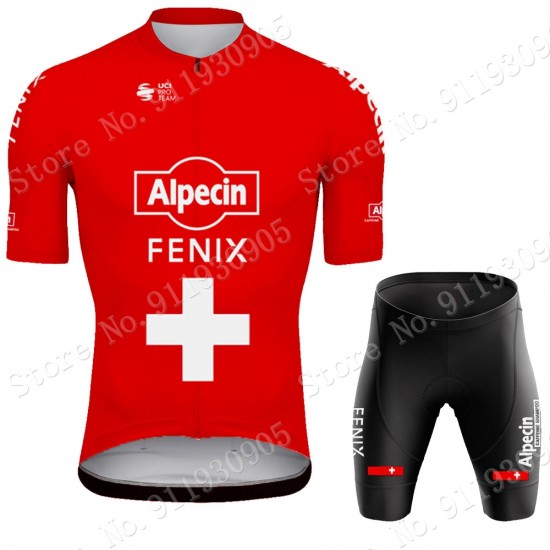 Alpecin Fenix Swiss Pro Team 2021 Fahrradbekleidung Radteamtrikot Kurzarm+Kurz Radhose mLKpSr