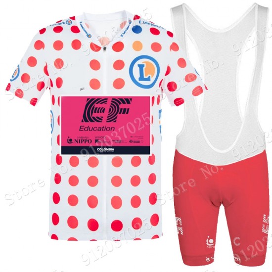 Polka Dot EF Education Frist Tour De France 2021 Team Fahrradbekleidung Radteamtrikot Kurzarm+Kurz Radhose B9SO7n