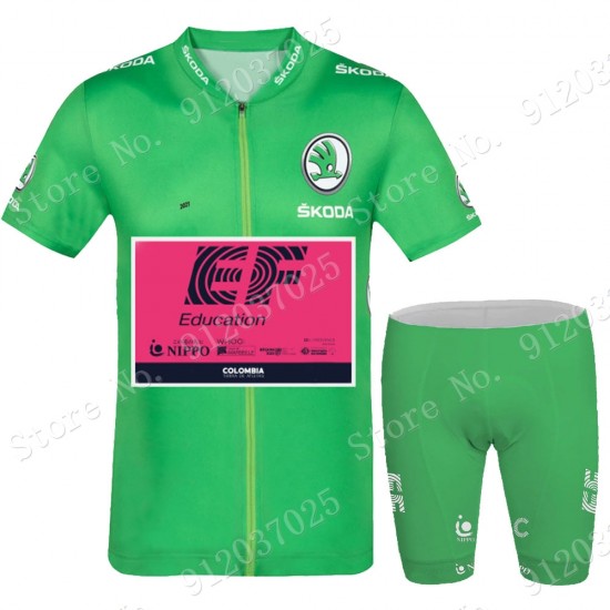 Grun EF Education Frist Tour De France 2021 Team Fahrradbekleidung Radtrikot Satz Kurzarm+Kurz Fahrradhose EPNrTn