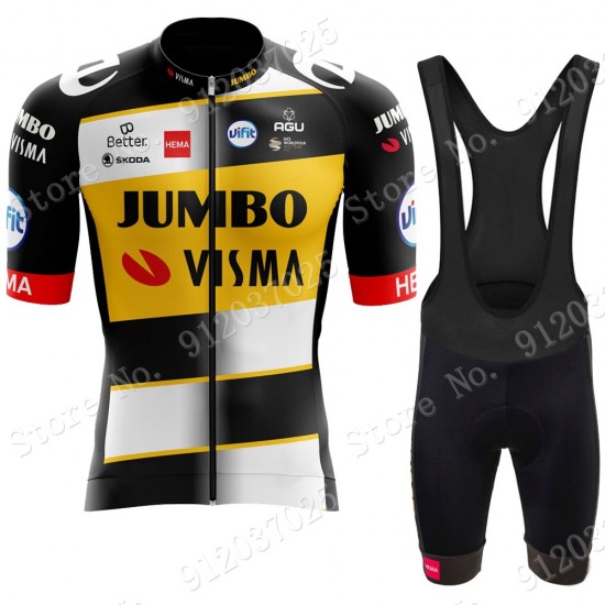 New Style Jumbo Visma 2021 Team Fahrradbekleidung Radteamtrikot Kurzarm+Kurz Radhose C9cCmr