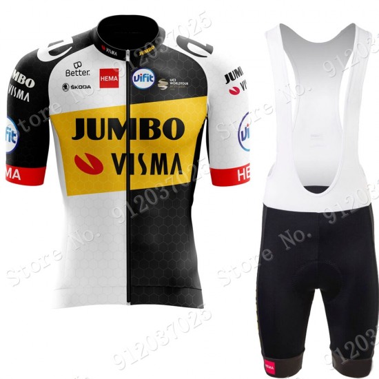 New Style Jumbo Visma 2021 Team Fahrradbekleidung Radteamtrikot Kurzarm+Kurz Radhose E7ZwpI