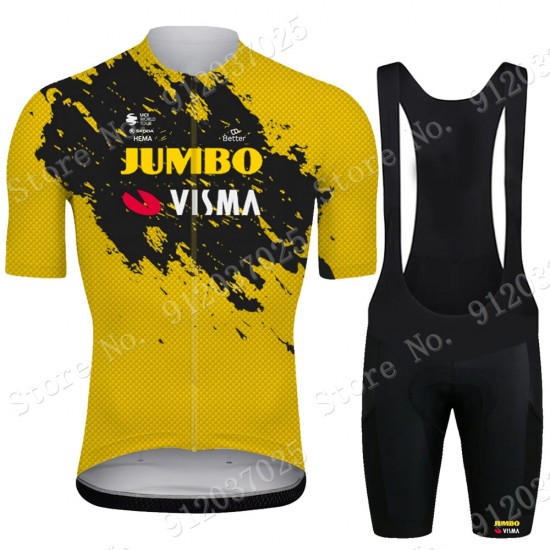 New Jumbo Visma 2021 Team Fahrradbekleidung Radteamtrikot Kurzarm+Kurz Radhose JRHNsm