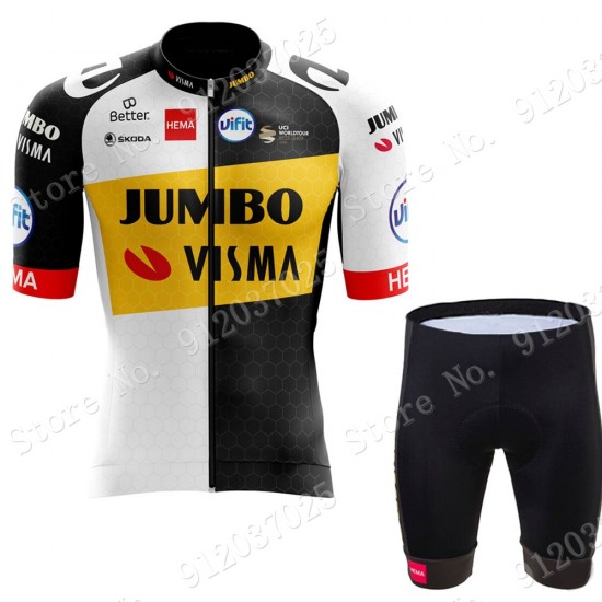 New Style Jumbo Visma 2021 Team Fahrradbekleidung Radteamtrikot Kurzarm+Kurz Radhose PS5mQf