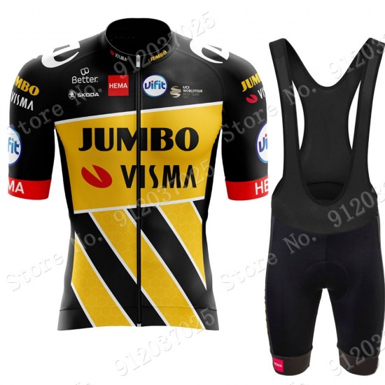 New Style Jumbo Visma 2021 Team Fahrradbekleidung Radteamtrikot Kurzarm+Kurz Radhose t4zJ5z
