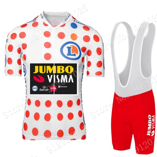 Polka Dot Jumbo Visma Tour De France 2021 Team Fahrradbekleidung Radtrikot Satz Kurzarm+Kurz Fahrradhose uecaYZ