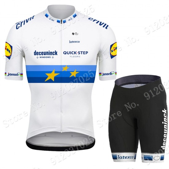 Deceuninck quick step 2021 European Champion Team Fahrradbekleidung Radteamtrikot Kurzarm+Kurz Radhose pKcaea