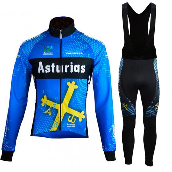 Asturias Pro Team 2021 Fahrradbekleidung Radtrikot Langarm+Lang Radhose Online cLszCg