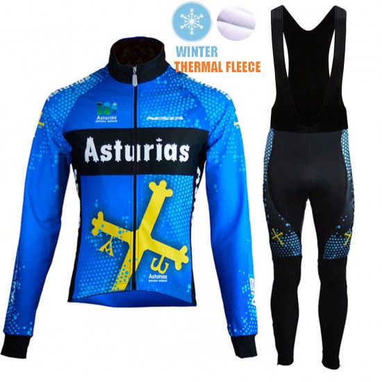 Winter Fleece Asturias Pro Team 2021 Fahrradbekleidung Radtrikot Langarm+Lang Radhose Online xvLod2
