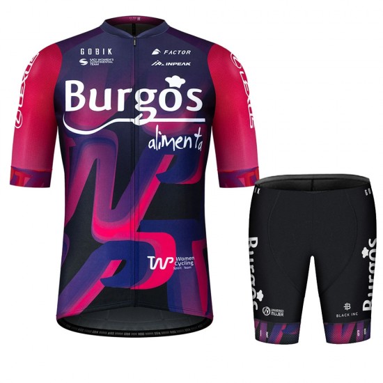 Burgos Alimenta 2021 Team Fahrradbekleidung Radtrikot Satz Kurzarm+Kurz Radhose mOqkSl
