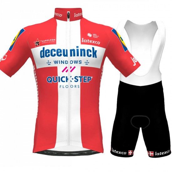 CHAMPION DANMARK Pro Team 2021 Fahrradbekleidung Radteamtrikot Kurzarm+Kurz Radhose 69LONy