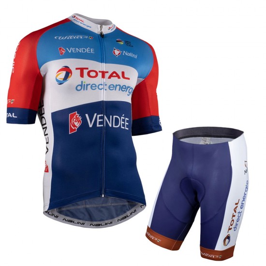 Total Direct Energie 2021 Team Fahrradbekleidung Radtrikot Satz Kurzarm+Kurz Radhose PIuUus