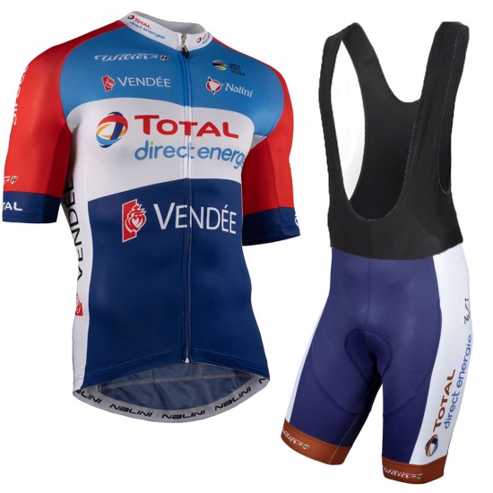 Total Direct Energie 2021 Team Fahrradbekleidung Radteamtrikot Kurzarm+Kurz Radhose TMM2MP