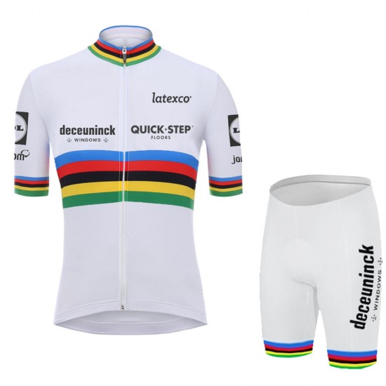 Weib Champion Quick Step Pro Team 2021 Fahrradbekleidung Radteamtrikot Kurzarm+Kurz Radhose JplYBF