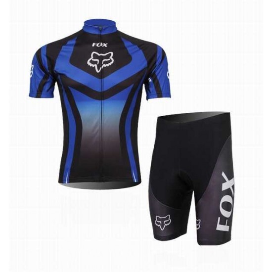 2014 Fox Racing Radbekleidung Radtrikot Kurzarm und Fahrradhosen Kurz Korte Bib blau H3P75