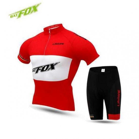 2016 BAT FOX Fahrradbekleidung Radtrikot Kurzarm+Kurz Radhose Rot O5KJB