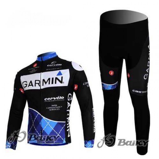 Garmin Cervelo Pro Team Fahrradtrikot Radbekleidung Langarm+Lang Fahrradhose Schwarz 3CT3A