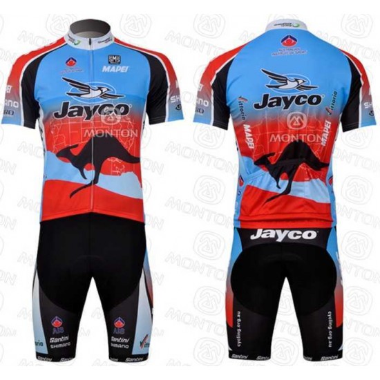 JAYCO Pro Team Radbekleidung Radtrikot Kurzarm und Fahrradhosen Kurz blau Rot WVEC4