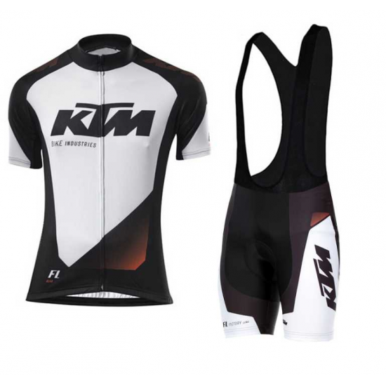 2016 KTM Fahrradbekleidung Radteamtrikot Kurzarm+Kurz Radhose Kaufen weiß 02 TDM5C