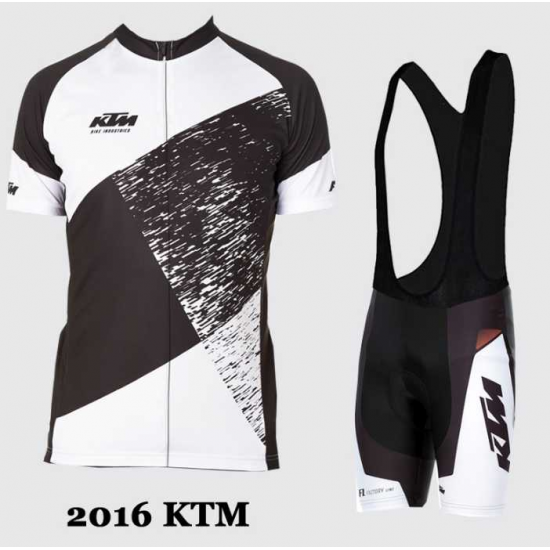 2016 KTM Fahrradbekleidung Radteamtrikot Kurzarm+Kurz Radhose Kaufen weiß Schwarz 95H49