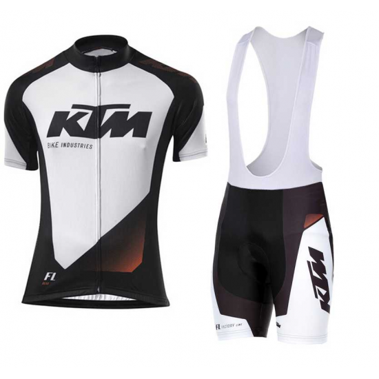 2016 KTM Fahrradbekleidung Radteamtrikot Kurzarm+Kurz Radhose Kaufen weiß KHG38