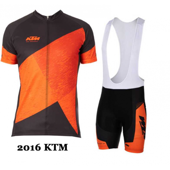 2016 KTM Fahrradbekleidung Radteamtrikot Kurzarm+Kurz Radhose Kaufen oranje 03 6PKZB