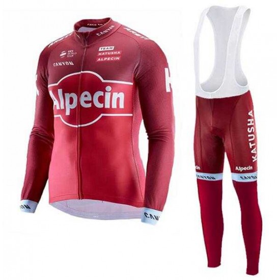 2017 Katusha Fahrradbekleidung Radtrikot Langarm+Lang Trägerhose QGSTR