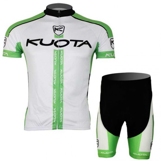 2013 KUOTA Radbekleidung Radtrikot Kurzarm und Fahrradhosen Kurzje weiß grün 4MRXL