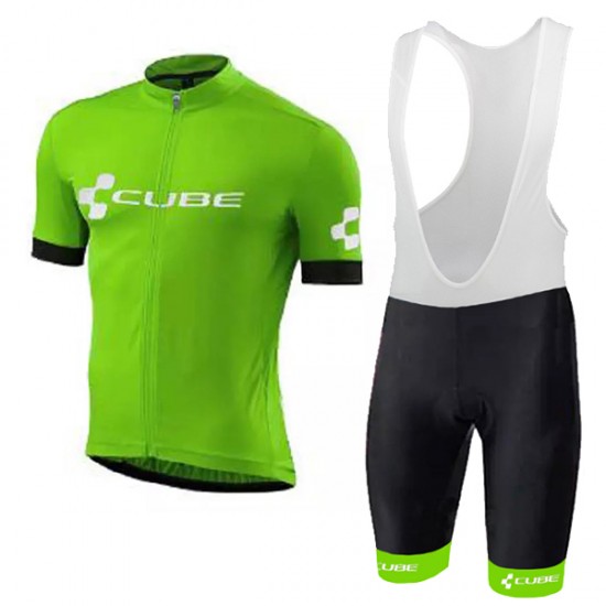 2018 Cube grün Fahrradkleidung Radsportbekleidung Kurzarm Trikot+Trägerhose Kurz 46PO5