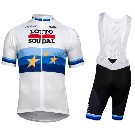 LOTTO SOUDAL European champion 2018 Fahrradbekleidung Radtrikot Satz Kurzarm+Kurz Trägerhose 7OAIC