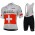 Team Ag2r La Mondiale 2018 Swiss Champion Fahrradbekleidung Radtrikot Satz Kurzarm+Kurz Trägerhose 8DKOM