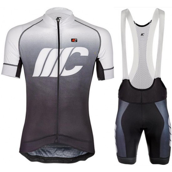 Cipollini Shading weiß Schwarz Fahrradbekleidung Radtrikot Satz Kurzarm+Kurz Trägerhose 6V90P