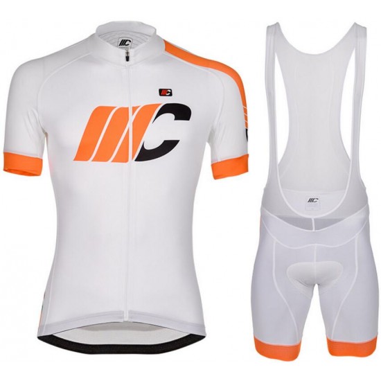 Cipollini Easy weiß oranje Fahrradbekleidung Radtrikot Satz Kurzarm+Kurz Trägerhose YO2AQ