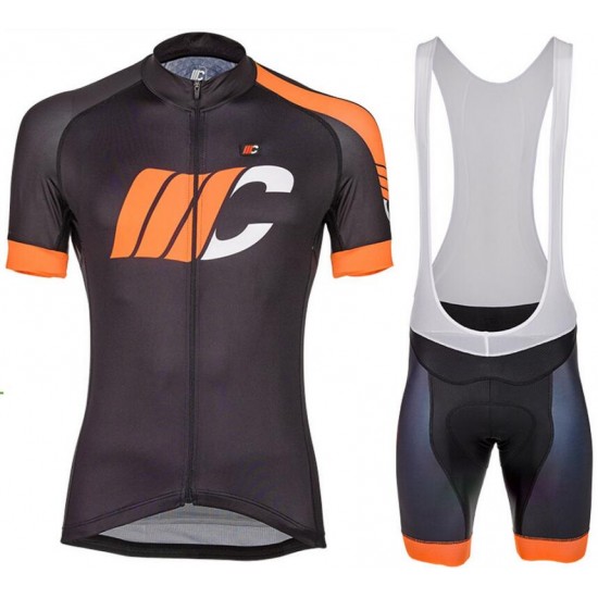 Cipollini Easy Schwarz oranje Fahrradbekleidung Radtrikot Satz Kurzarm+Kurz Trägerhose 5R0WG